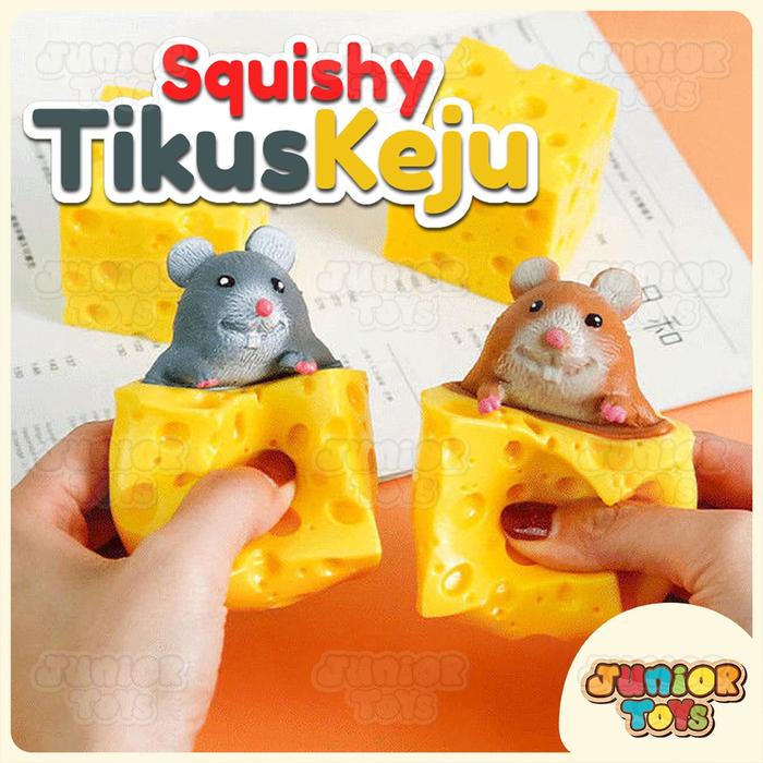 Mainan Pop it Squishy Karet Silikon / Mainan tikus Keju Lucu Remasan /