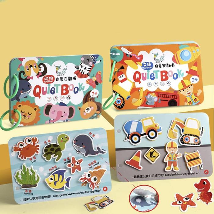 Buku Edukasi Aktivitas Anak / Buku Sticker Velcro Anak / Buku Belajar