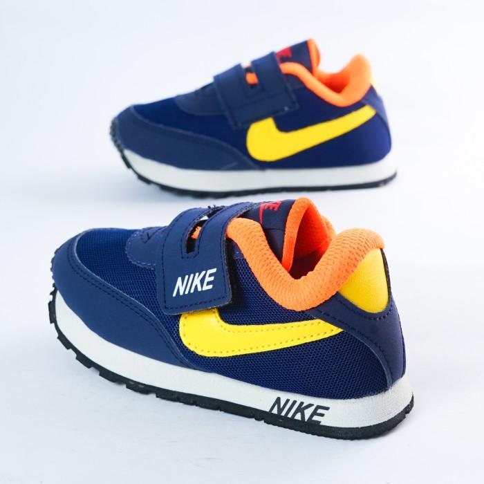 Sepatu Nike Anak Navy Orange NK-17 - 24 Gratis Box dan Kaos Kaki