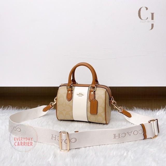 COACH Tas Wanita Crossbody Bag Mini Rowan In Signature Khaki White