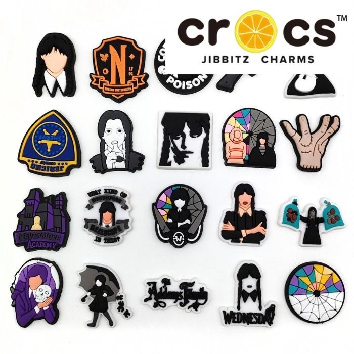 281 Pin Sandal Crocs Jibbitz Wednesday Hiasan Sendal Flat Charms