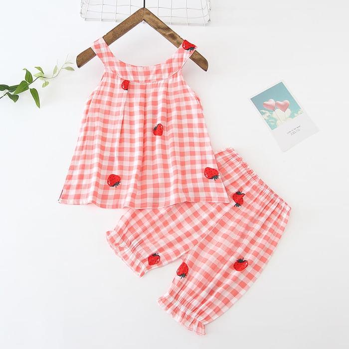 SETELAN TEE BERRY ANAK PEREMPUAN / SET BALITA STRAWBERRY KOREAN STYLE