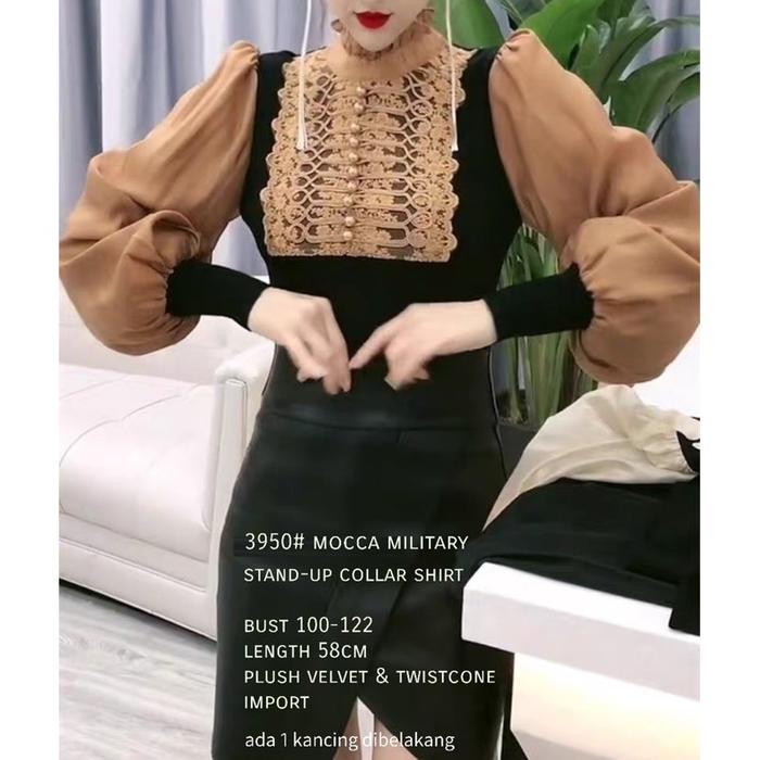 3950 Atasan Blouse Mocca Military Import 01
