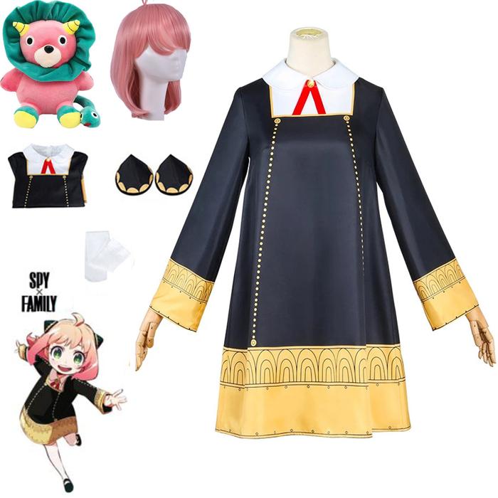 Anime SPY FAMILY Anya Forger Cosplay Costume Kids Anya Kawaii Bla