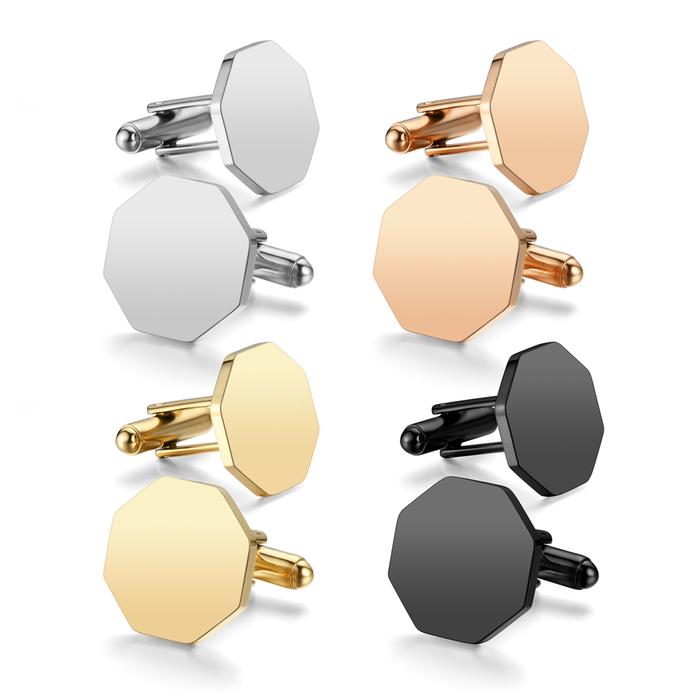 Mens Blank Cufflink Classic Stainless Steel Cufflinks Tuxedo Shir