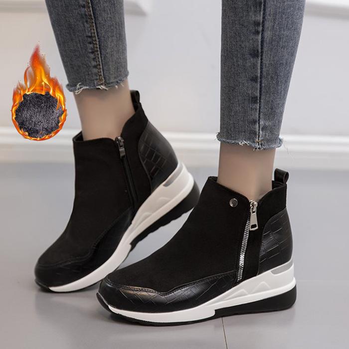 New Hidden Heel Women Casual Platform Shoes Woman Sneakers Suede