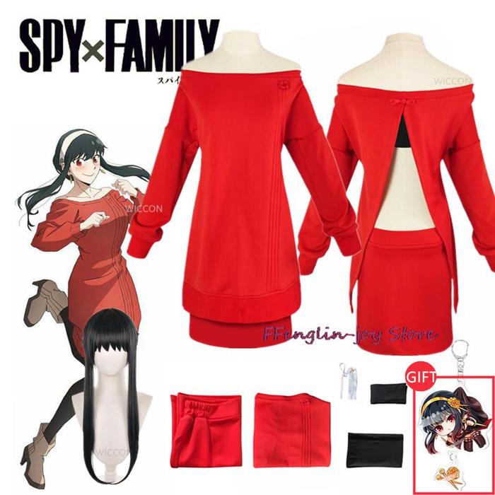 Yor Forger Cosplay Long Red Knitting Sweater Yor Briar Cosplay Co