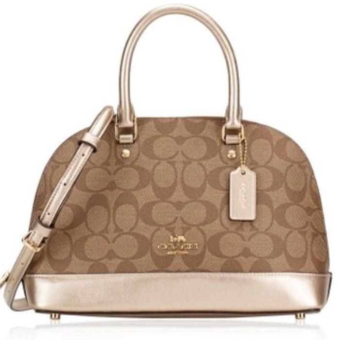 [SIAP DIKIRIM] Tas COACH 31156 MINI SIERRA SATCHEL IN SIGNATURE CANVAS Khaki Gold