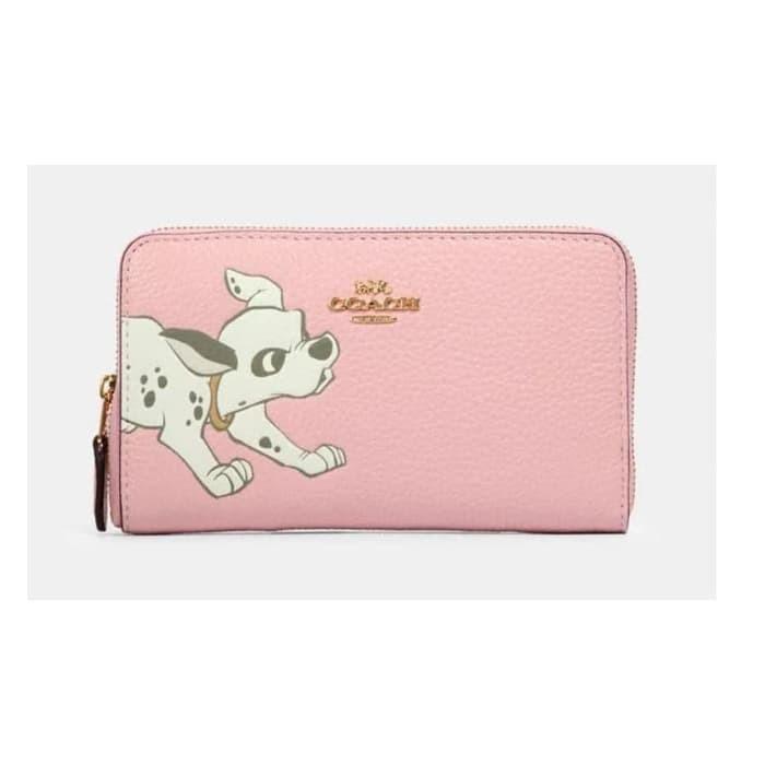 Disney X COACH 91191 Medium Zip Around Wallet With Dalmatian