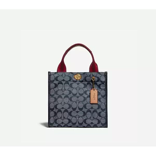 [SIAP DIKIRIM] Tas COACH 3663 Tote Bag 22 In Signature Canvas Chambray Denim