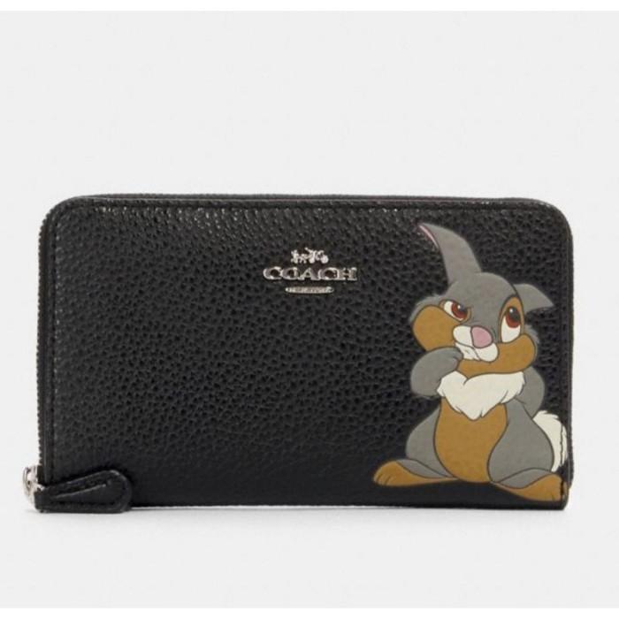 Disney X COACH 93768 Medium Zip Around Wallet With Thumper