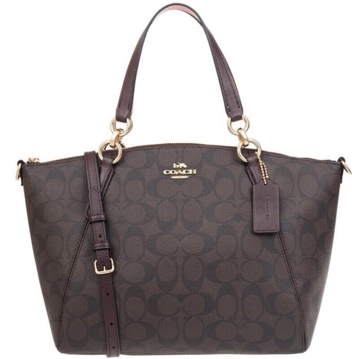 Tas COACH F28989 Signature Small Kelsey Brown Black Mahogany