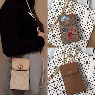 [SIAP DIKIRIM] Tas COACH 37543  39955  72996  Crossbody Phone Bag Crossgrain and Signature Canvas