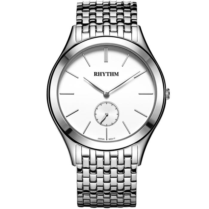 JAM TANGAN PRIA RHYTHM P1301 S01 P1301S01 SILVER STAINLESS STRAP