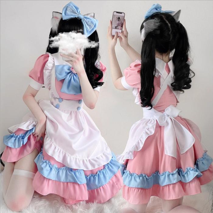 Lolita Dress Maid Dress Plus Size Skirt Cute Big Bow Girl Dress C