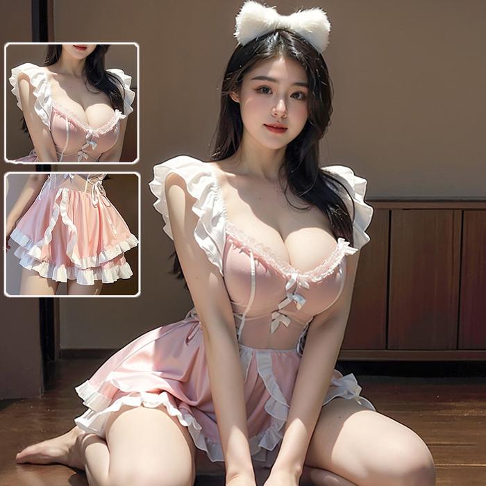 Kawaii Lolita Dress Maid Plus Size Skirt Cute Big Bow Girl Dress