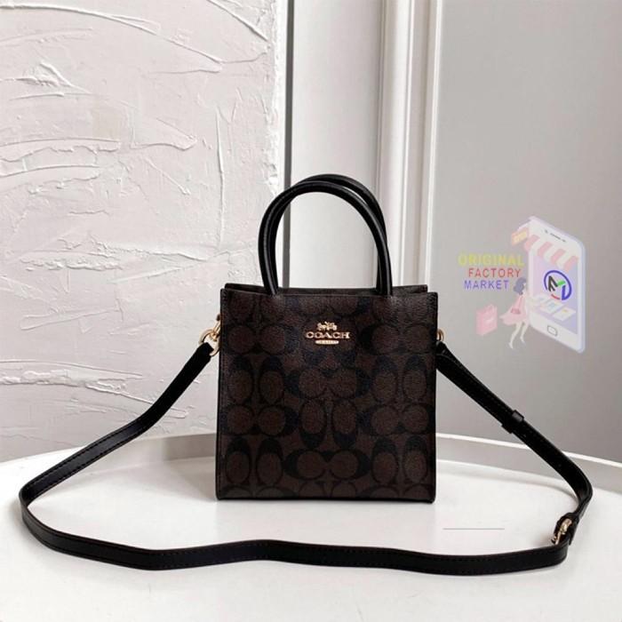 TAS Coach Mini Cally Crossbody in Signature Brown Black 5693 Mahogany