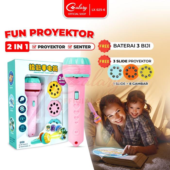 Senter Proyektor Fun Flashlight Mainan Anak Senter Proyektor Bergambar