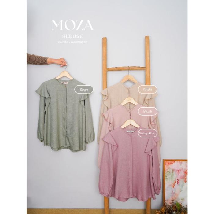 L14 Kamila - MOZA BLOUSE || Kemeja Wanita Ruffle Bahan Linen