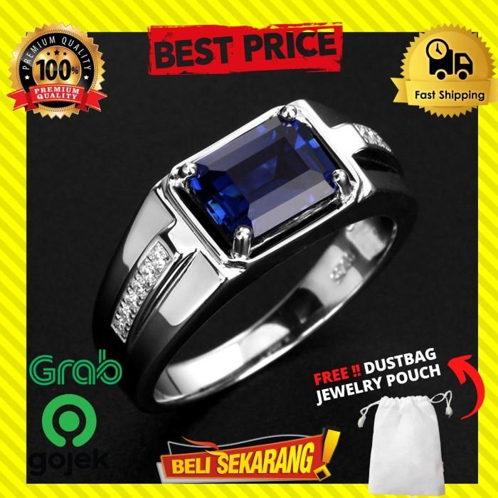CINCIN BATU PRIA BIRU HIJAU BERLIAN SAFIR HIJAU TITANIUM ALL SIZE C171
