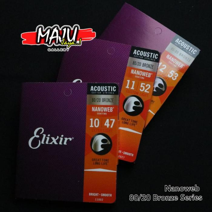 senar gitar akustik elixir nanoweb bronze premium quality 10 11 12