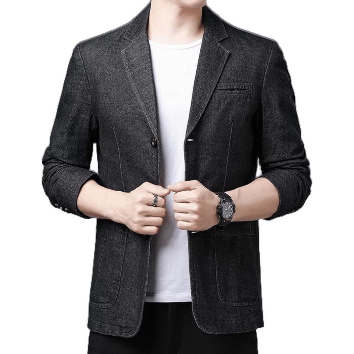 Blazer pria. Blazer Jas formal Jas bahan levis denim