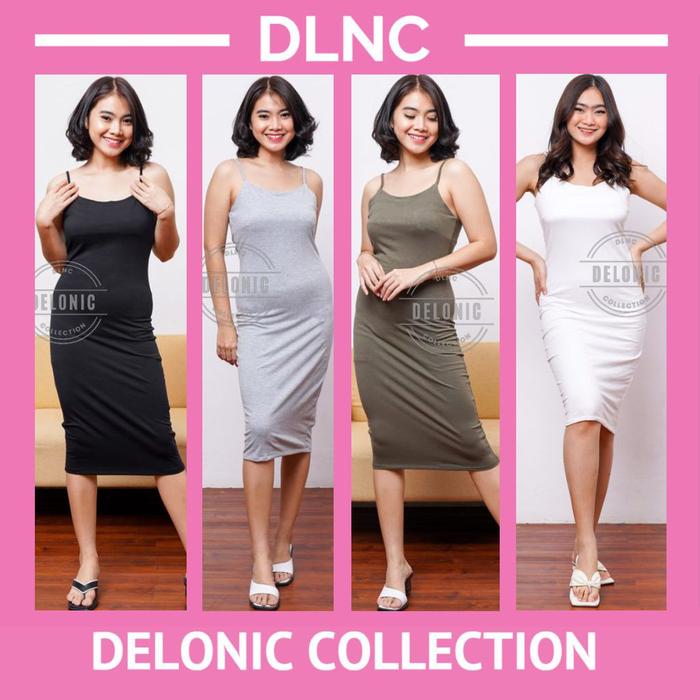 ( M- XXL ) Kayana Mini Dress Camisol Bodycon - Dress Kamisol Wanita Inner Spandex CVC Spandek Fashio