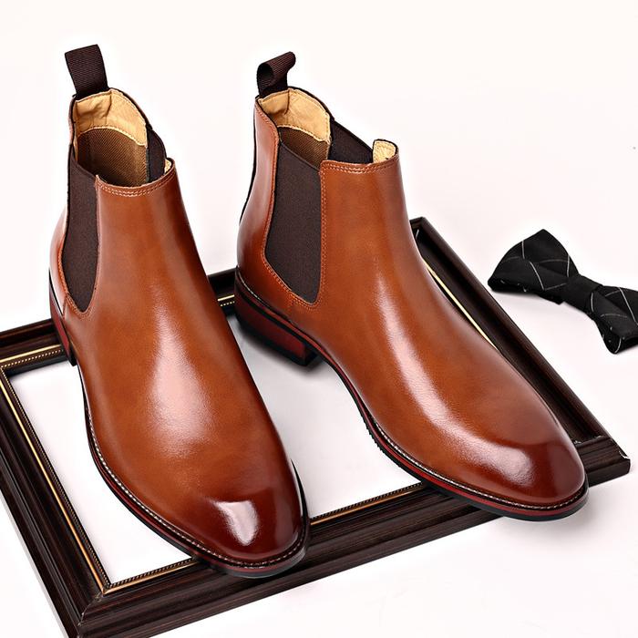 Men's Classic Retro Chelsea Boots Mens Fashion Leather Ankle Boots