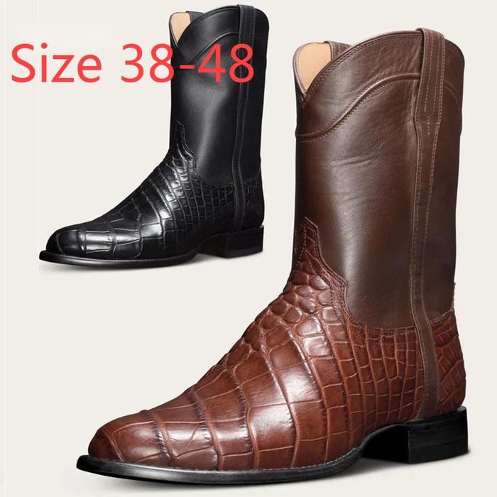 Men's Retro Western Cowboy Boots Man Shoes Knight High Boots Men