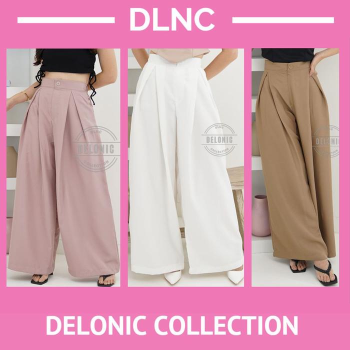Clara Casual Highwaist Pants 2 - Bawahan Celana Panjang Kulot Culotte High Waist Fashion Wanita Outf