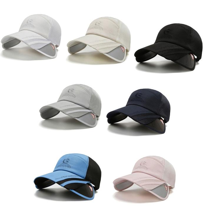 Men Retractable Brim Adult Adjustable Cap Baseball Cap Spring Summer