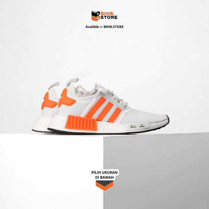 Sepatu Sneaker adidas NMD_R1 White Solar Orange [HQ4463] Original