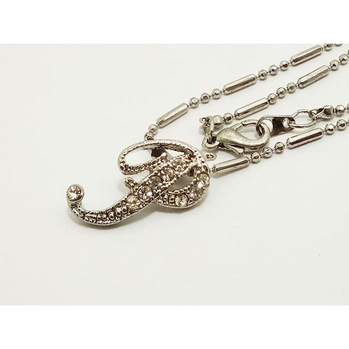 VeE Kalung Liontin Huruf Abjad P Kristal Swarovski