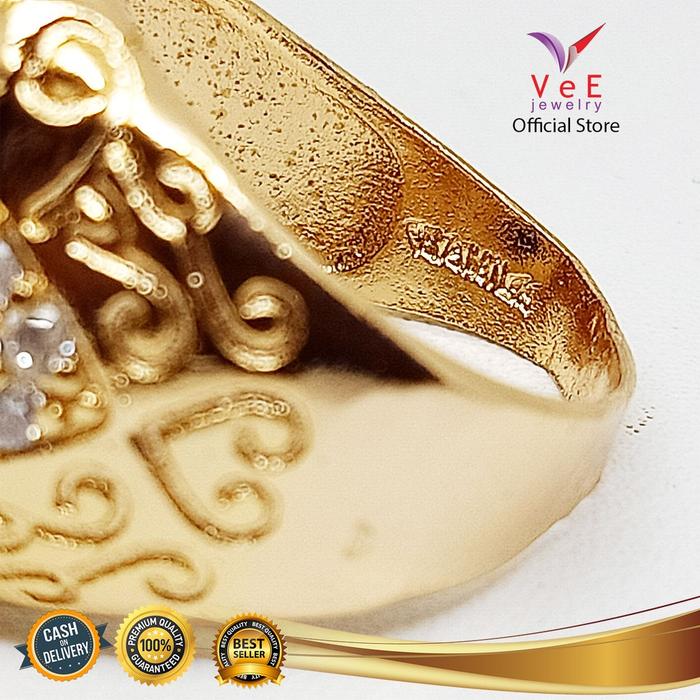 Cincin Emas Pria Batu Kecubung Ungu - VeE Cincin Pria Batu Alam