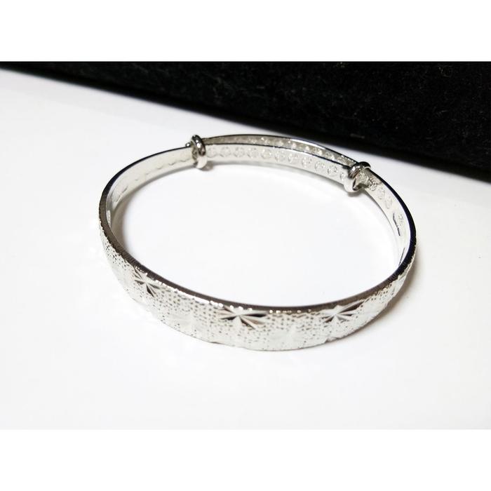 VeE Gelang Titanium Ukir Lebar - Pria Wanita