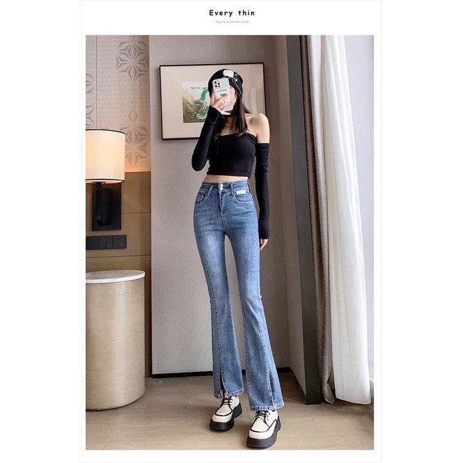 jeans cutbray belah samping/BAHAN MELAR/JEANS IMPORT/HIGHWAIST
