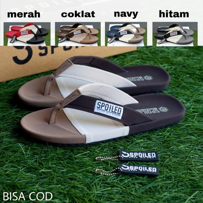 sandal jepit pria sanda spoiled art spl 001 - browncream, 38
