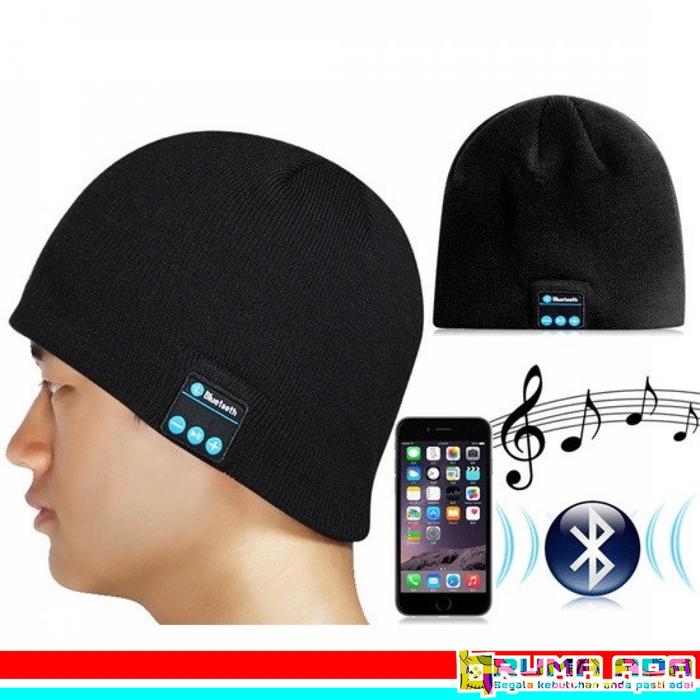 Topi Kupluk Pria Wanita Bluetooth Speaker Knit Beanie Hat Winter Topi Beanie Speaker Blutooth