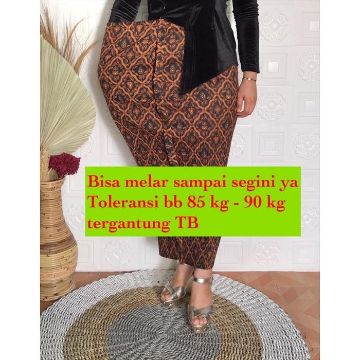 Rok Plisket Batik Wiru Parang Kusumo Bunga Sogan Coklat New