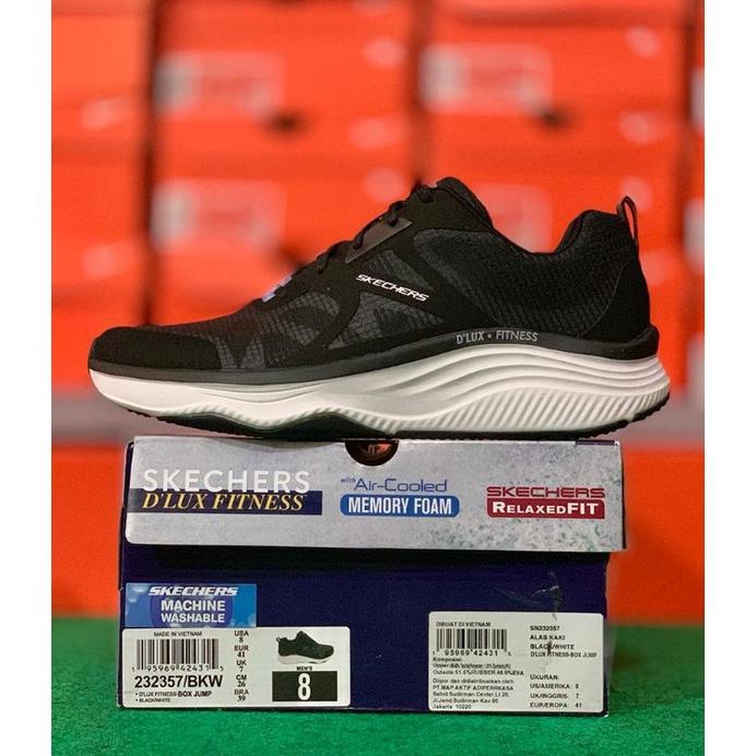 (New) Sepatu Pria Skechers D'Lux Fitness Box Jump Orinal Bnib (232357/Bkw)