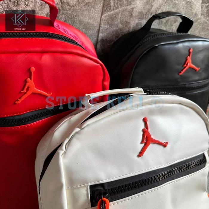 Super Sale! Tas Ransel Jordan Leather Logo Retro 6 / Backpack Motif Emssed/ Tas Sekolah / Olahraga /