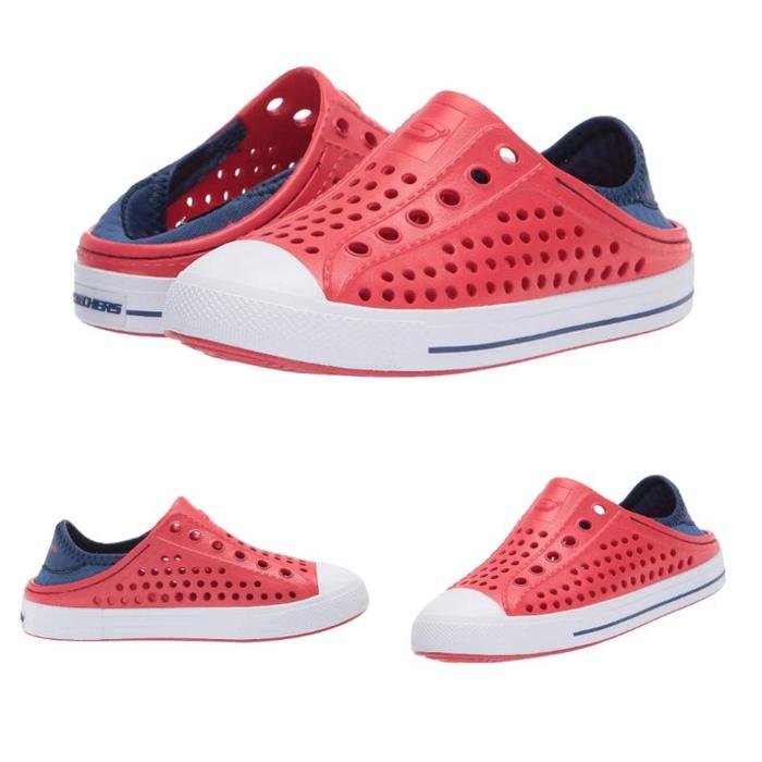 (New) Skechers Foamies Boys Guzman Steps Aqua Surge Red Shoes Sandals Sepatu Sandal Anak Orinal