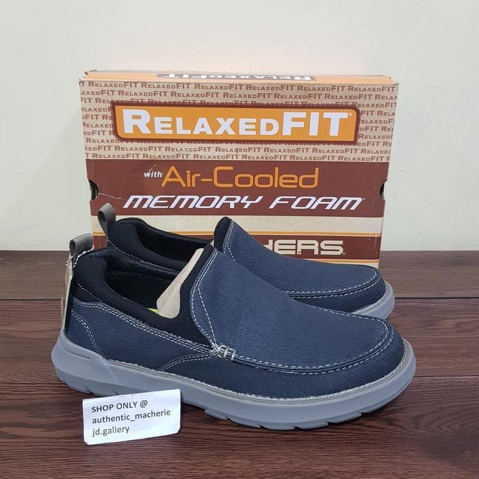 (New) Orinal Sale 70% Sepatu Skechers Doveno Hangout 204050 Nvy Men