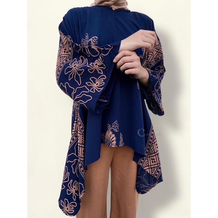 Ready stok Atasan Blouse Wanita Murah - Batik Kerja, Batik Kantor, Batik Undangan Motif Bunga Warna