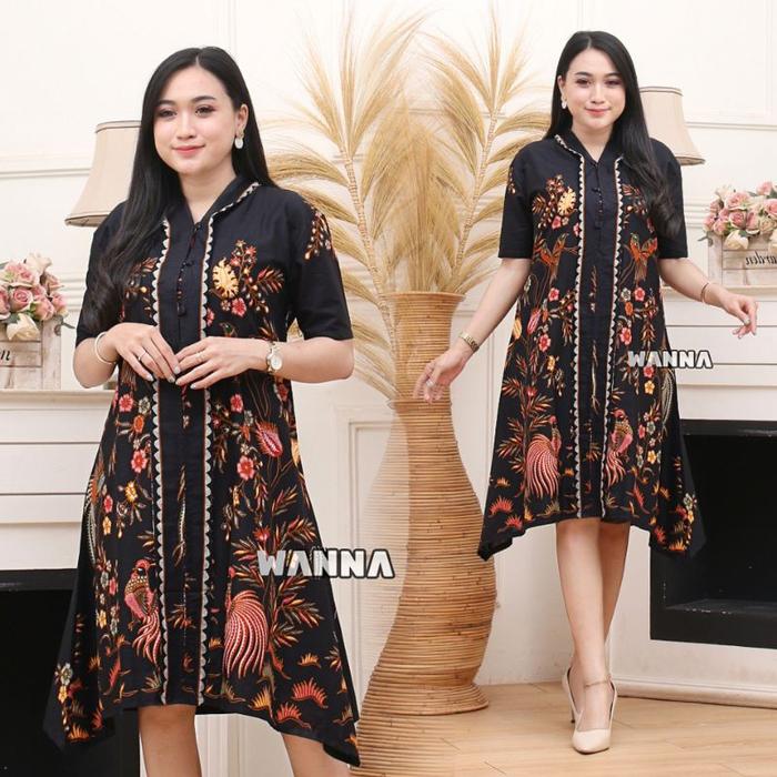 Ready stok Model DRESS BATIK PESTA MEWAH TERBARU dress wanita elegan modern