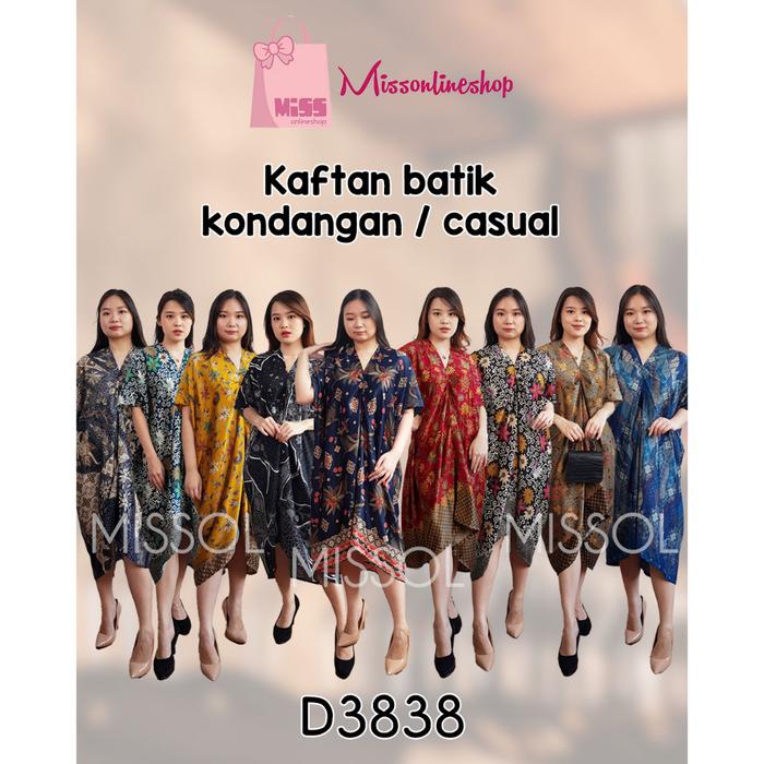 Ready stok MISSOL kaftan batik semi sutra premium dress wanita formal dress kondangan 3838 D3838