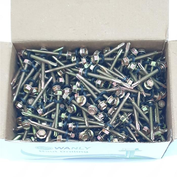 Wl 1 Kotak 450 Pcs 12X50 Baut Drilling Galvalum Baja Ringan 12 X 50 Murah