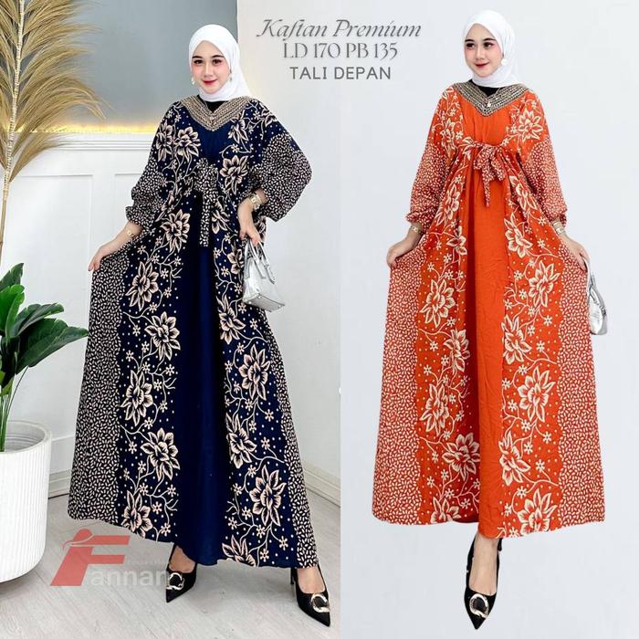 Ready stok Fannan Batik - Kaftan Rayon Jumbo Wanita Baju Batik Kondangan Kekinian LD 170 I Kaftan Ar