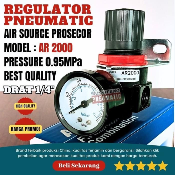 Regulator Kompresor Angin Ar 2000 Filter Saringan Udara Drat 1/4 Inci Murah