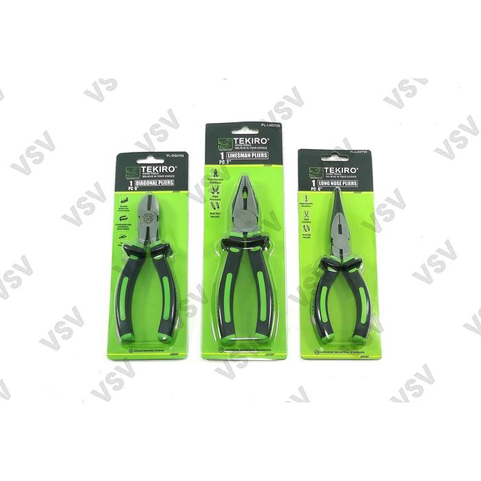 Tekiro Tang Set 3Pc Tang Potong 6" Tang Lancip 6" Tang Kombinasi 7" Murah